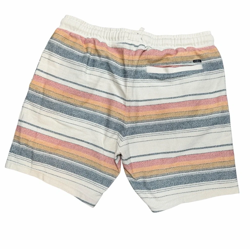 O'Neill Mens XL Striped Standard Fit Drawstring Summer Walking Shorts - Picture 3 of 9